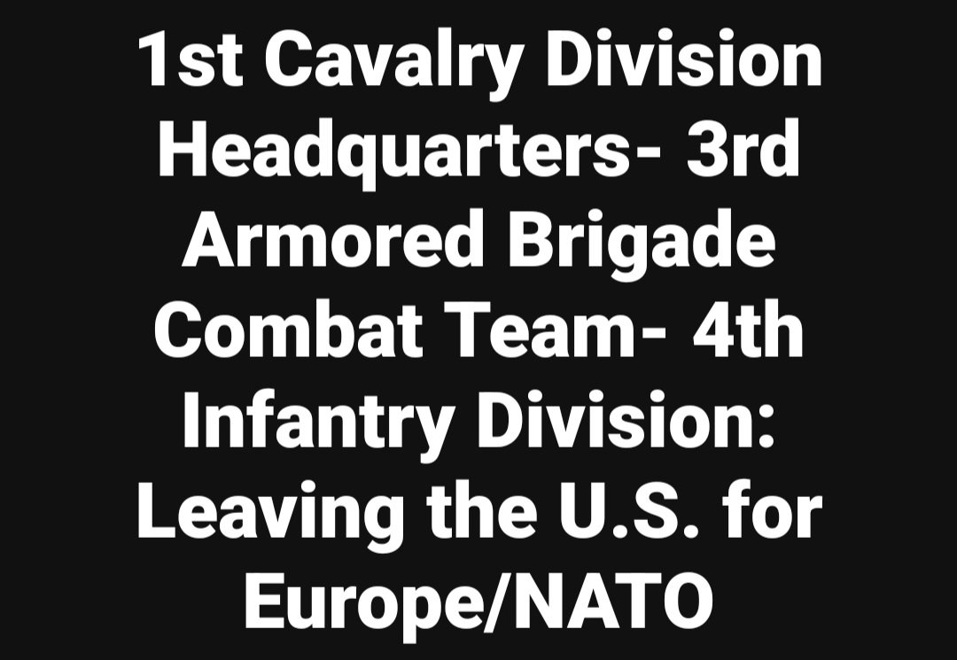 Also going to Europe - 1st Armored Brigade Combat Team (Ironhorse) and 1st Combat Aviation Brigade (Air Cav). Credit: Ed Jandereski.