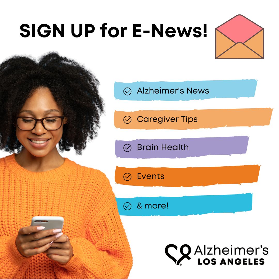 Stay up to date on Alzheimer’s, dementia & brain health news AND the free support & services we offer to all those affected. SIGN UP: alzheimersla.org/sign-up/