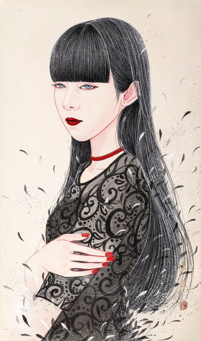 「looking at viewer red choker」 illustration images(Latest)