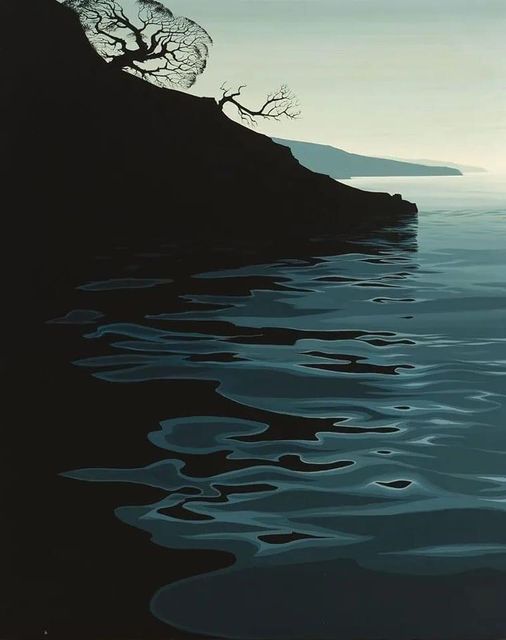Eyvind Earle (American, 1916-2000) 'Coastal Landscape,' 1970 Oil on board #art #painting