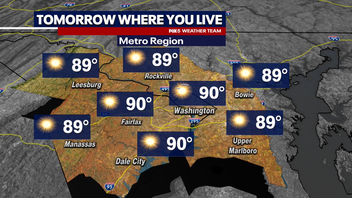 Enjoying the heat? Well we got a another hot one tomorrow. DC will try for it's earliest 90° day in DC!