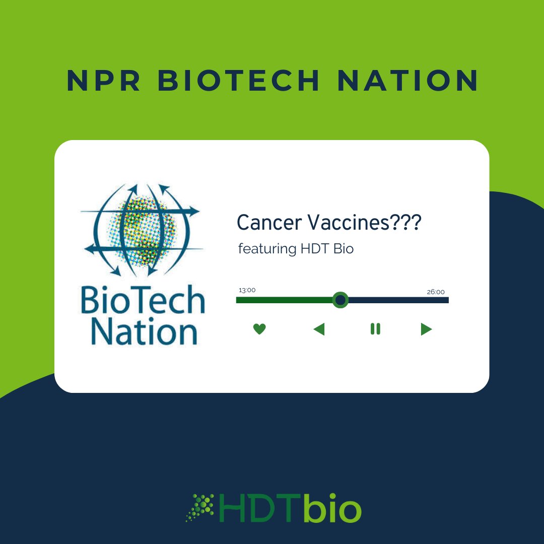 HDT Bio (@hdtbio) on Twitter photo HDT Bio recently spoke to Moira Gunn of <a href="/biotechnation/">Moira Gunn</a> to discuss the company’s progress in #RNAvaccine development and walk her through how our revolutionary repRNA/ LION™ platform works.
Listen here: bit.ly/44k4g3h HDT Bio recently spoke to Moira Gunn of <a href="/biotechnation/">Moira Gunn</a> to discuss the company’s progress in #RNAvaccine development and walk her through how our revolutionary repRNA/ LION™ platform works.
Listen here: bit.ly/44k4g3h