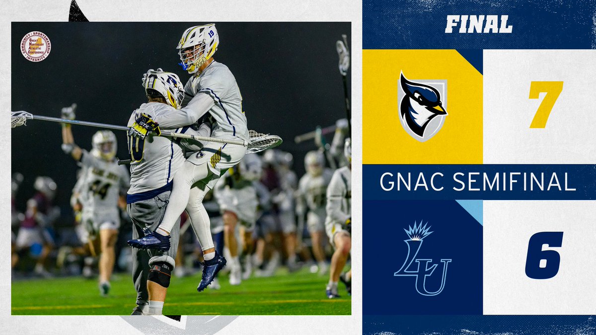 TWO DOWN, ONE TO GO 😤

Men's 🥍 edged @LasellAthletics in @TheGNAC Semifinals Wednesday to advance to the GNAC title game for the second-straight year! USJ will host either the @RivierRaiders or @DeanAthletics Saturday at 1pm for the 🏆!

#d3lax | #FearTheFlock | #GoBlueJays🔵🐦