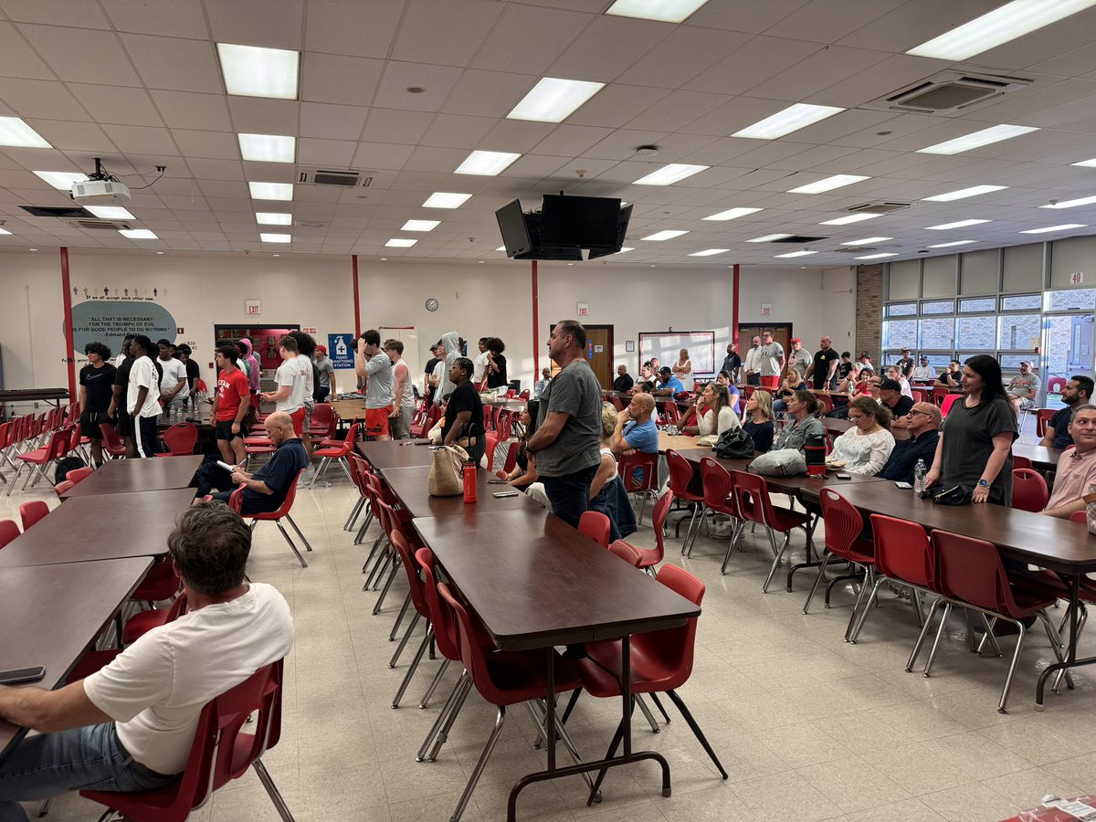 “Better People Make Better Players”#spartanlegacy 
Wow!  Coach King inspires BIG RED with his intro.  Pics: AD Rusty Todd, Coach King and Alumni new coach Ryan Burgess. Coach King sharing his vision for Big Red Football.