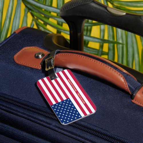 USA Flag Stars Stripes Patriotic America Travel Luggage Tag zazzle.com/usa_flag_stars… #Patriotic #redwhiteandblue #AmericanPride