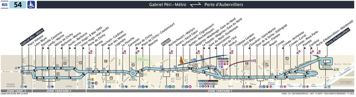 Je vous partage l'évolution du plan de la ligne 54.
4 plans 2002/2015/2020/2023 (version IDFM)
On voit l’évolution de la cartographie parisienne sauce #RATP 
Vous preferez l'édition de quelle année ? 
édition 2020 est très propre