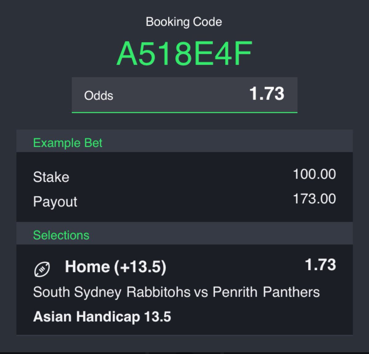 Rugby League Value bet - A518E4F

Gamble responsibly 🏉