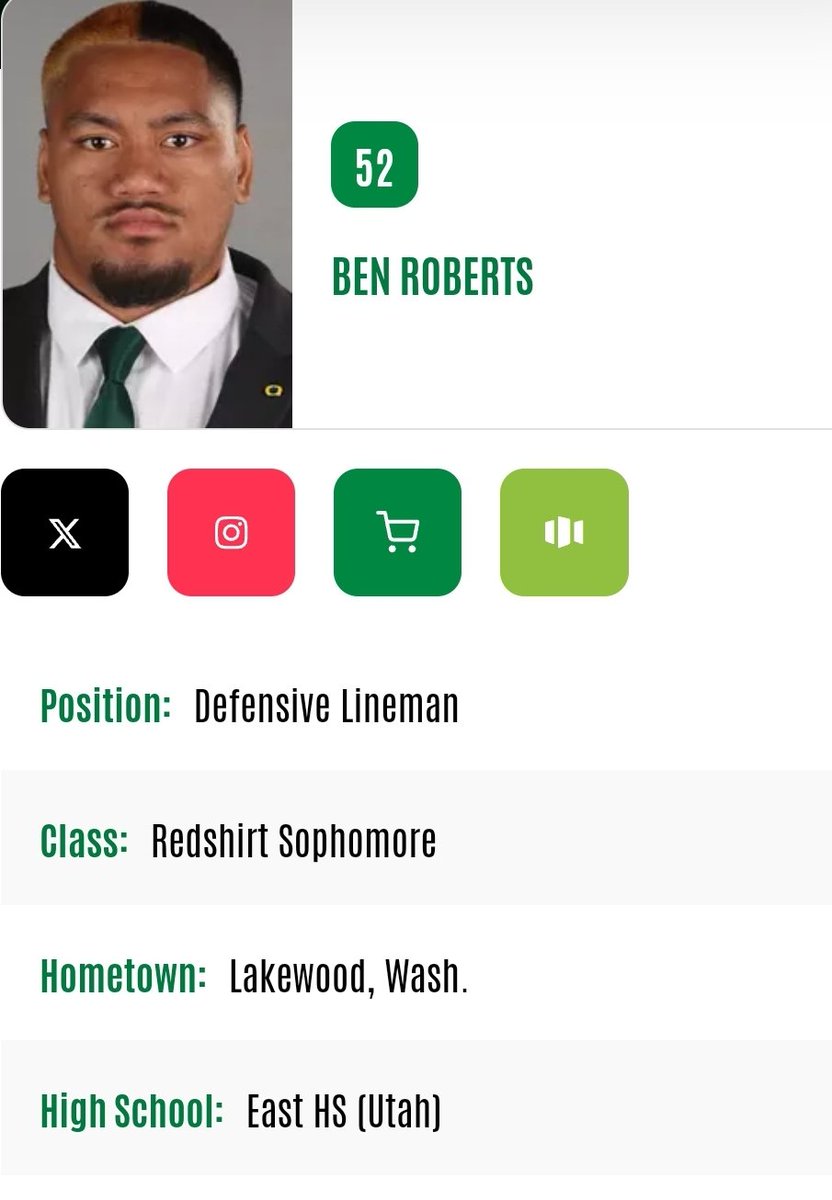 Oregon DL Ben Roberts entered the transfer portal; he played in 10 games during his two seasons with the Ducks @RobertsBen8