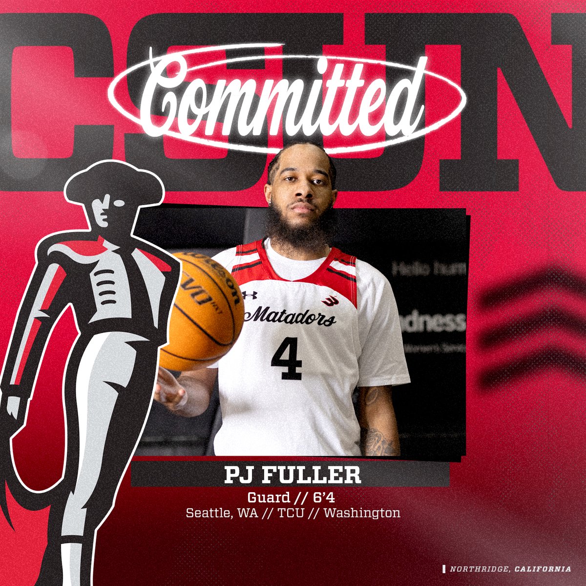Stud signing. 🚨 In four combined years at TCU and Washington, PJ Fuller played in 115 games, totaling 727 points, 221 rebounds, 185 assists, and 102 steals. #GoMatadors x @PhilipPJFuller
