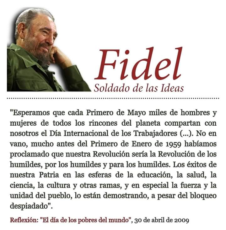 Este #1roDeMayo #FidelPorSiempre en la memoria y en el corazón de #Cuba #ALaPatriaManosYCorazón