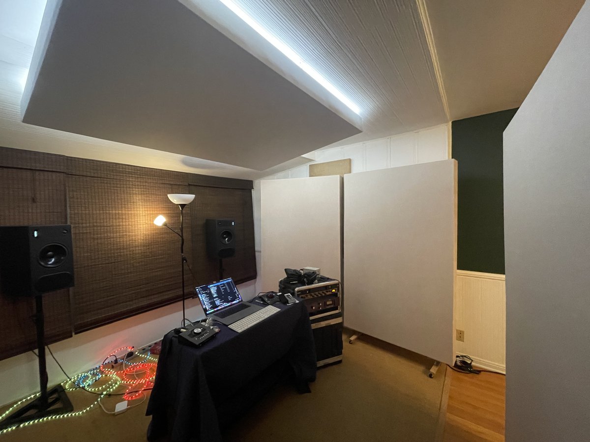 Mixing & Recording Studio with 6 of our 4” Fabric Upgrade Option Dulce Angora Custom 4’ x 6’ Ultacoustic All Broadband Bass Traps  #basstraps #acousticpanels #basstrap #soundpanels #studio