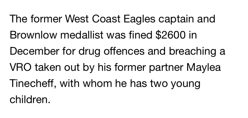 If @westaustralian , @sevenwestmedia and @WestCoastEagles want to make a statement about domestic violence, maybe they could stop championing Ben Cousins? @afl @7afl #aflwceess