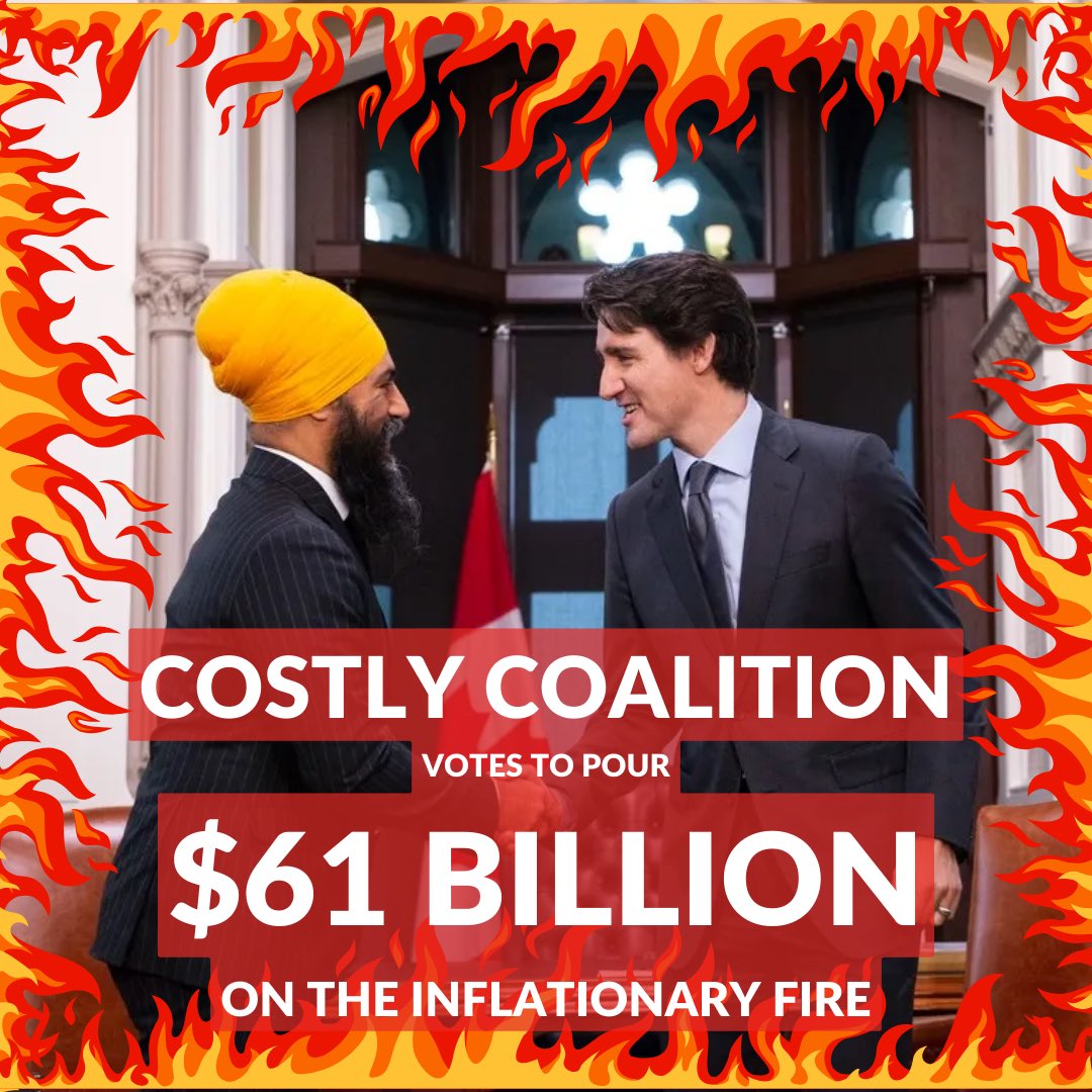 While life has gotten worse for Canadians, Trudeau and his NDP partners are spending more than ever before. This year, Canada will spend $54.1 billion to service Trudeau's debt. This is more money than the government is sending the provinces for health care! This costly…