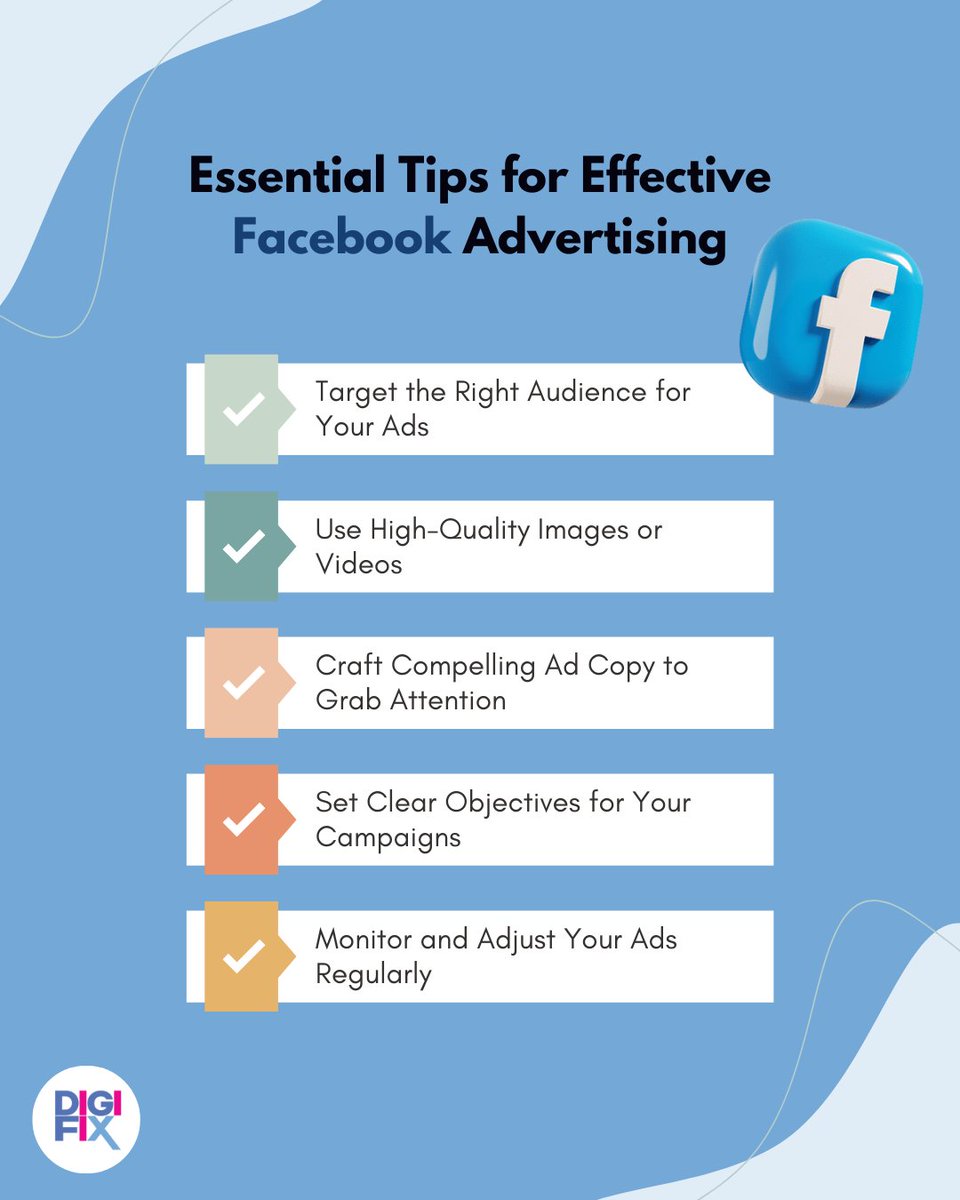 5 Essential Tips for Effective Facebook Advertising 🚀 #marketingdigital #digitalmarketer #SocialMediaMarketing #DigitalSuccess #DigitalAdvertising #OnlinePresence #graphicdesign #marketingonline #DigiFix #Facebook