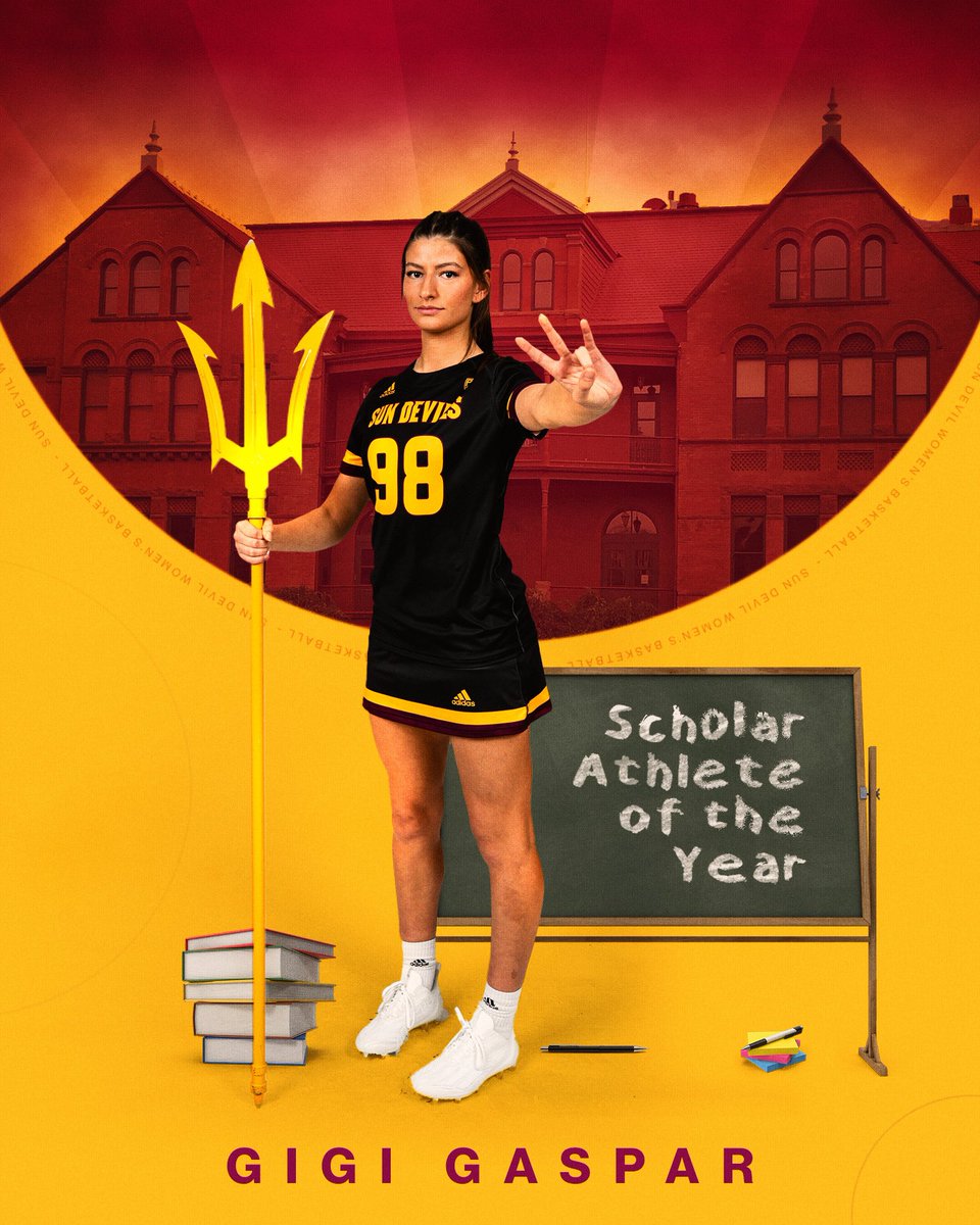 ACADEMIC WEAPON ✏️ Gigi Gaspar is the @pac12 Lacrosse Scholar Athlete of the Year, and the first in Sun Devil Lacrosse history 🤩
