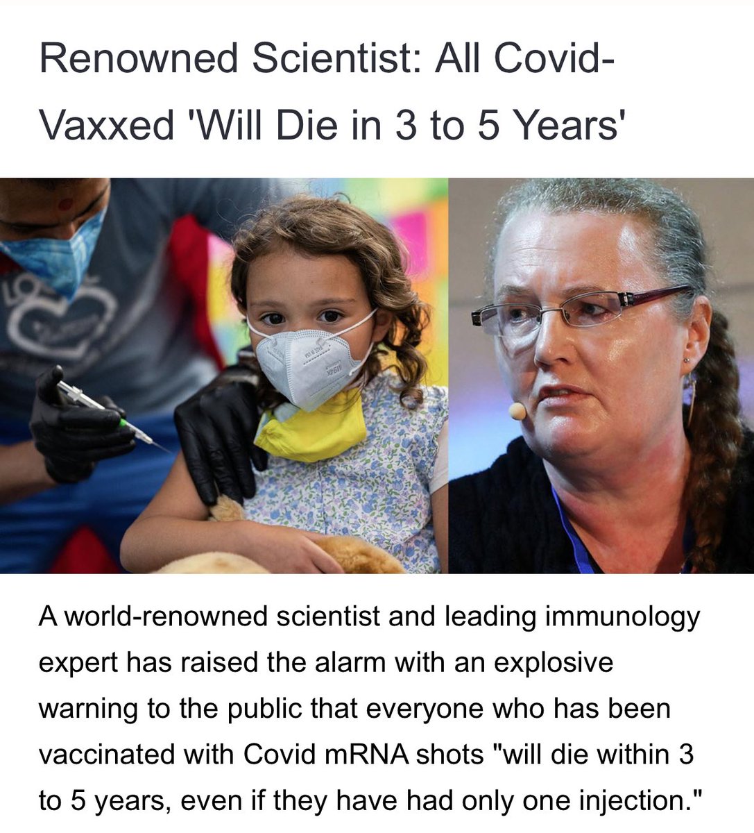 Slay news~ 

Praying this is not true 

The alert was issued by Professor Dr. Dolores Cahill.
Prof. Cahill has over 25 years of expertise in high-throughput protein array, antibody array, proteomics technology development, and automation.
The experience includes work on how…