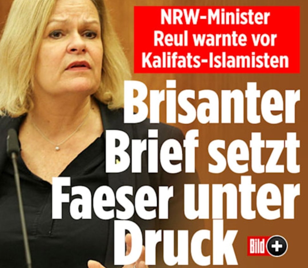 Kalifats-Demo: Schon im November bat NRW-Reul Innenministerin Nancy Faeser um Verbot von „Muslim Interaktiv“.
Geschehen ist und wird? Genau: Nix. m.bild.de/politik/inland…