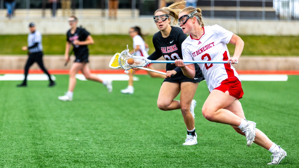 HALF - With a 7-1 edge in goals in the second quarter, @csblacrosse has opened up a 13-4 lead over Hamline in the @MidwestLax Semifinals at St. Joseph. Sami Hackley and Emma Osland both have four goals to lead the Bennies. #BennieNation