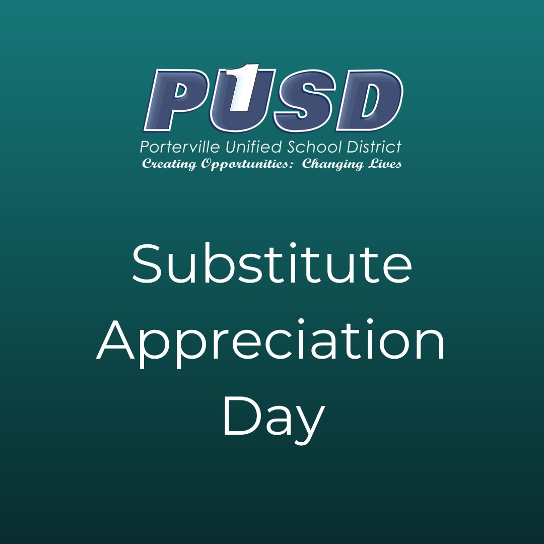 Thank you to all of our substitutes who help our students.