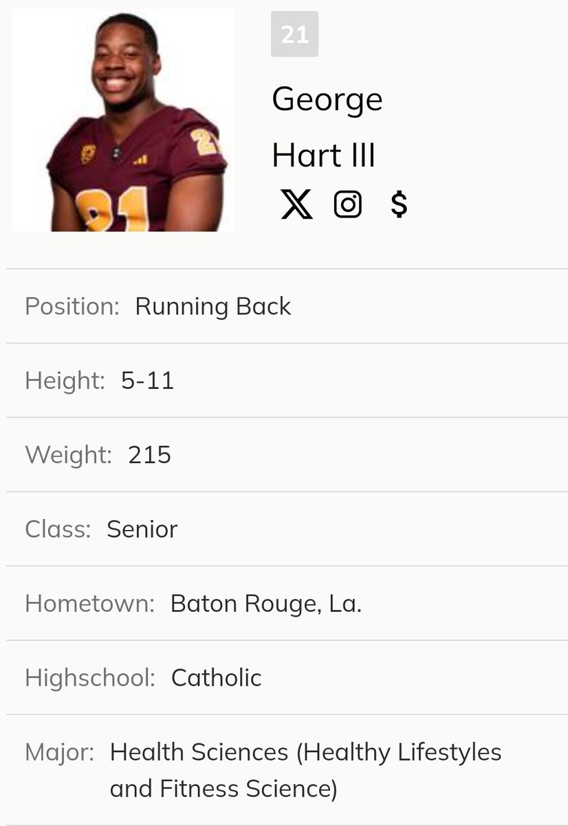 Arizona State RB George Hart III entered the transfer portal; he played in 25 games during his time with the Sun Devils @G_Hart_3