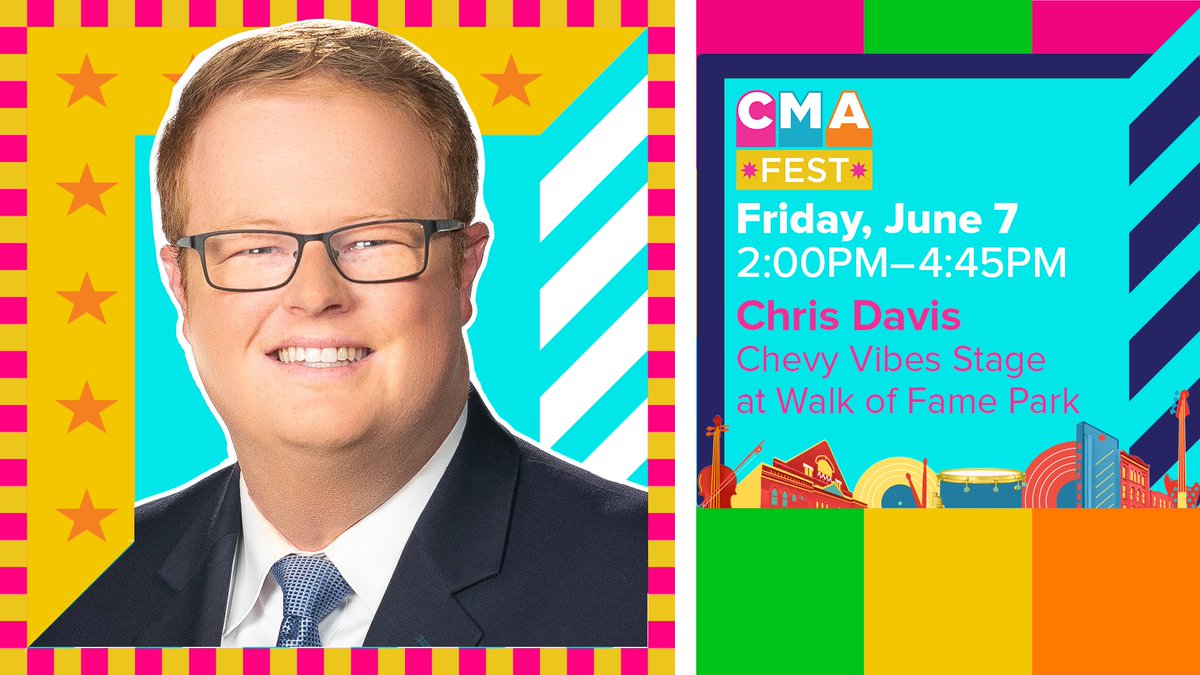 I’m excited to be hosting one of the #CMAFest stages this year! Mark your calendars and come join me. 🤠