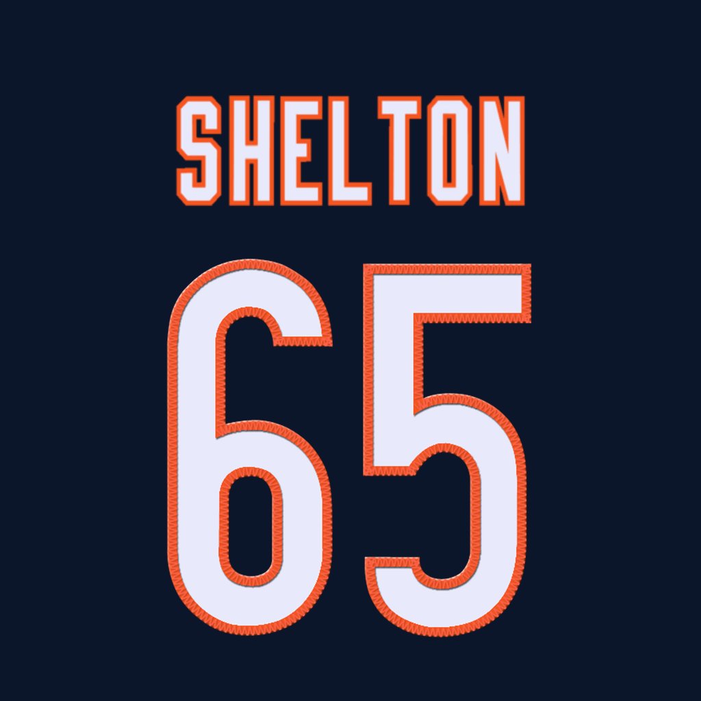 Chicago Bears OL Coleman Shelton is wearing number 65. Last assigned to Cody Whitehair. #DaBears