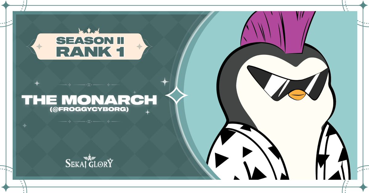 Season 2 has concluded, and with the settling dust, a new Monarch emerges. Congratulations to @FroggyCyborg for achieving Rank 1 in Season 2! Season 3 is now underway, good luck Challengers