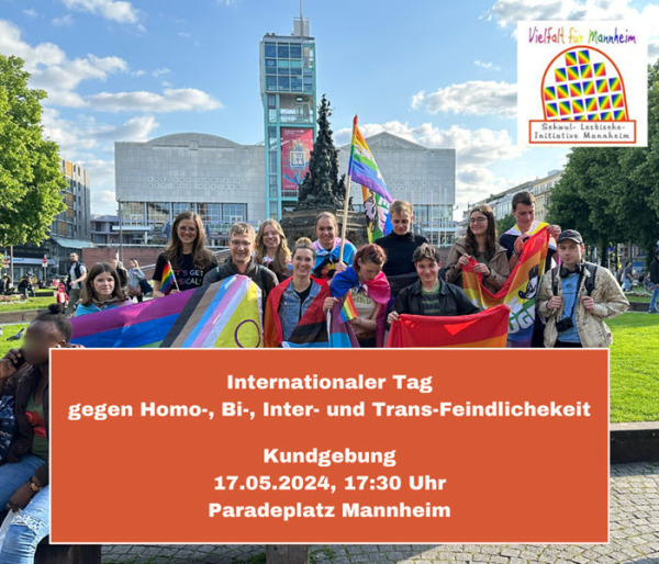 IDAHOBIT Mannheim - Bunt und solidarisch gegen Queerfeindlichkeit!: Am Internationalen Tag gegen Homo-, Bi-, Inter- und Transfeindlichkeit zeigen wir unsere Wünsche, Hoffnungen und Forderungen. Wir sind Teil der Stadt! Wir wollen nicht ruhig bleiben,… dlvr.it/T6HgJt