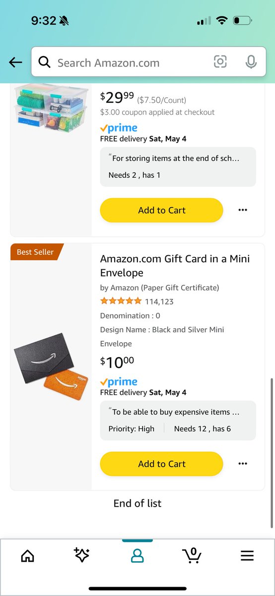 Goodafternoon 💞💞I’m hoping to clear these last $10 gift cards to be able to buy these crayons🥰 5 weeks of school left and they would greatly benefit my kindergartners ❤️❤️ A RT would really help us ☺️
#clearhthelist 
amazon.com/hz/wishlist/ls…