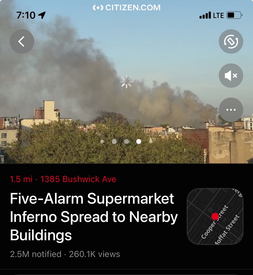 This is going to be one of the more significant fires in NYC in recent years, I fear. I’m 1.5 miles away and it’s like a wildfire, sky is thick, smell is strong, eyes are watering. Very windy too.