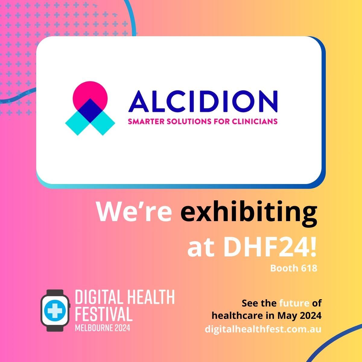 At #DHF24, Alcidion’s Nick White and Alfred Health Deputy Chief Information Officer Billy Wickham will discuss Alfred Health's adoption of Alcidion’s Miya Precision platform to streamline inpatient clinical workflows. Don't miss this session at the Meta Theatre on 7 May at 11:30!