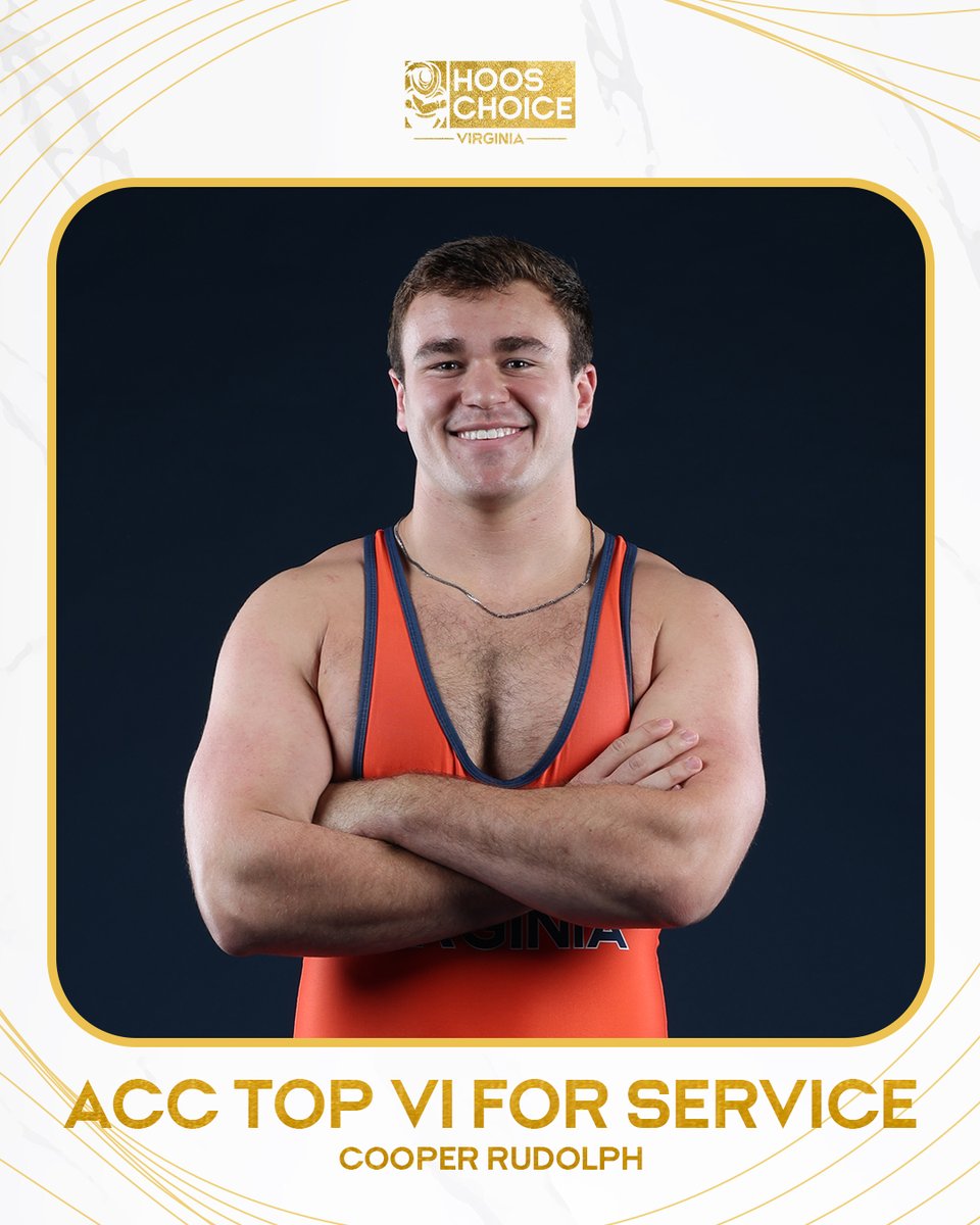 𝐀𝐂𝐂 𝐓𝐎𝐏 𝐕𝐈 - Congratulations Cooper Rudolph, on earning the ACC Top VI Award - Presented to the six student-athletes who have given the most in terms of service to the University and Charlottesville communities #GoHoos | #TheVirginiaWay | #HoosChoice