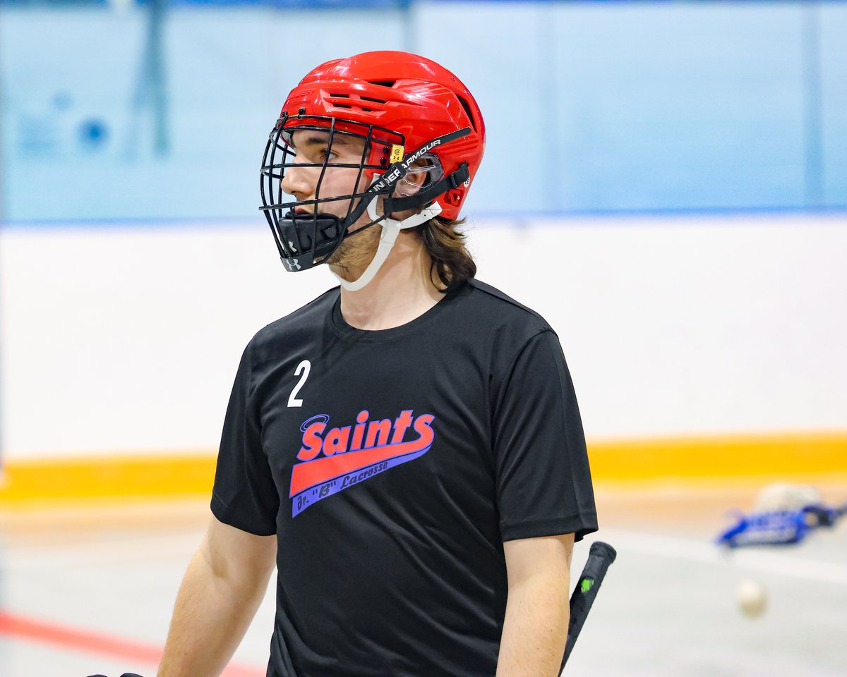 NEWMARKET, ON - Members of the Newmarket Saints during First warmup ahead of tonight's Home Opener versus the Mimico Mountaineers at the Ray Twinney Recreation Centre. 

#SaintsLax