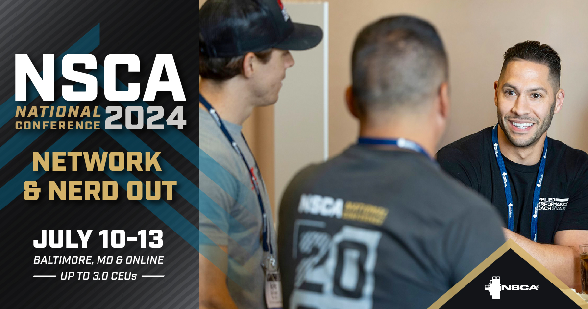 Make nerding out your networking superpower at #NSCACon24! Bypass competitive job boards by building meaningful community connections. Don’t miss this shot to elevate your practice, expand your contacts, and explore chances for advancement. SAVE $105 at events.NSCA.com/NSCACon