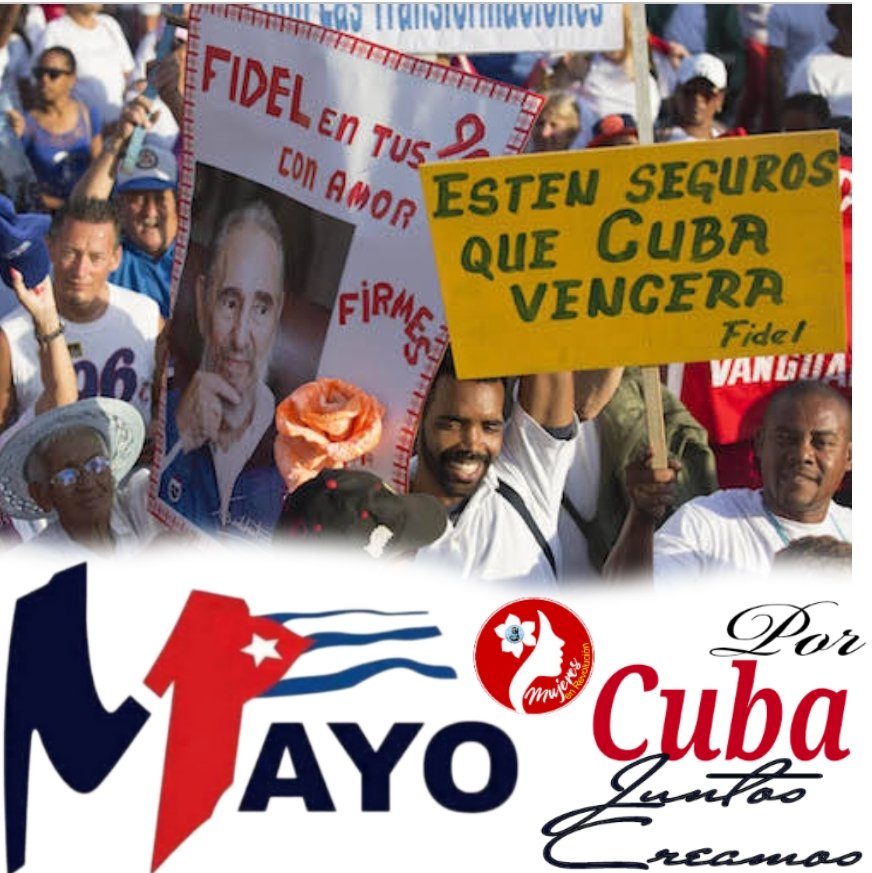 @Mujeres_Revoluc @FMC_Cuba @TeresaBoue @IzquierdaUnid15 @DeZurdaTeam_ @H_Cubana @Ana_Hurtado86 @Atego16 @Lababy_857 @alsinap @InesMChapman #PorCubaJuntosCreamos 
#1DeMayo
#MujeresEnRevolución