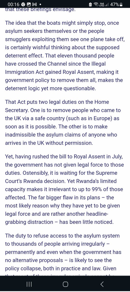 The government rushed through a law in July 2023 giving the Home Secretary a legal duty to refuse these claims. Few notice the legal duty has not been triggered. Where it is impossible to remove, it would be unlawful to refuse permanently britishfuture.org/the-rwanda-dis…