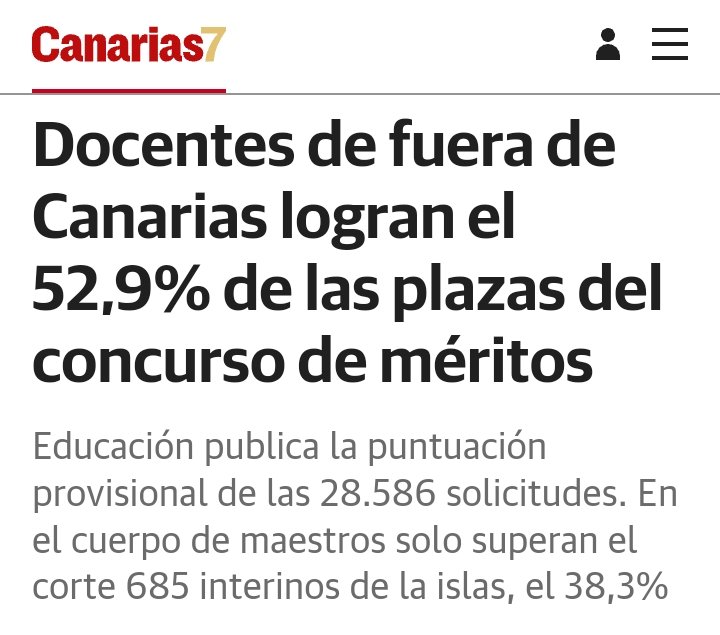 Esto es un escándalo @STEC_IC
@EducacionCan
'Docentes de fuera de Canarias logran el 52,9% de las plazas del concurso de méritos'