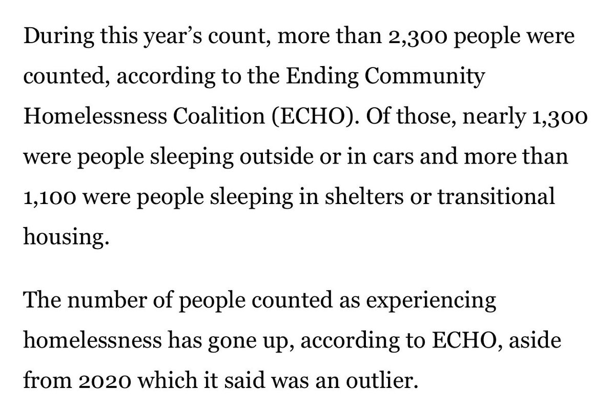 Lest us not forget that ECHO told us last year the total number was 2300. Now the homeless officer is saying 3x that. Truly wonder where the $500,000,000 in committed funds for homeless is going. Audit now.