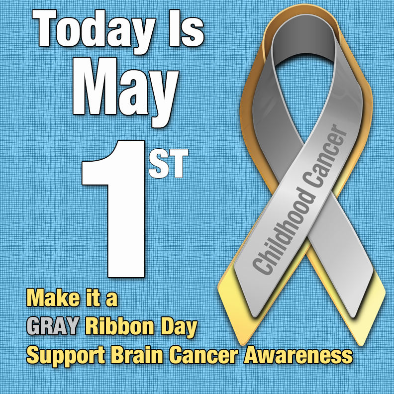 May is Brain Cancer Awareness Month. While brain cancers represent 25% of all childhood cancers, they kill more children than other cancers. While the 5-yr survival rate is 75%, some are as low a 2%. Use May to bring kids' brain cancer to the forefront! #ChildhoodCancer <a href="/cac2org/">CAC2</a>