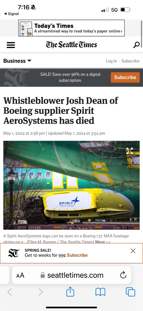Boeing whistleblowers keep suddenly dying.