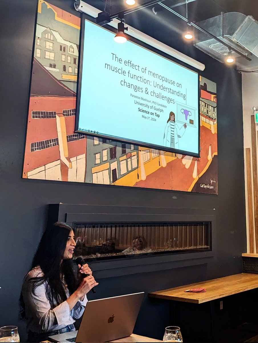 And we're off! @ParisMashouri kicks off an evening of 'Science on Tap' with @RoyalCitySci on women's health by discussing the muscle changes that occur in menopause.
