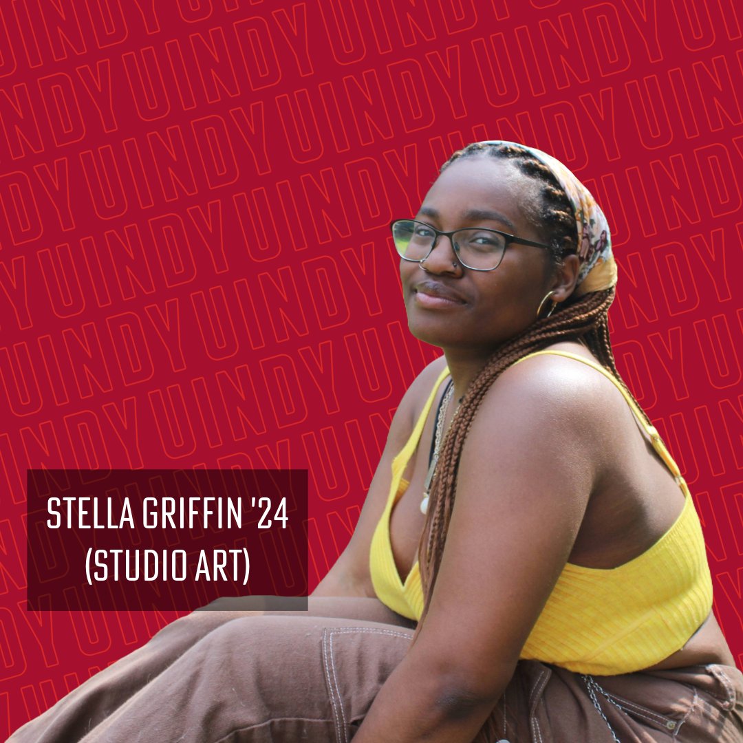 Do what makes you happy. That philosophy motivated Stella Griffin '24 to pursue their bachelor's in studio art at UIndy. Learn more about how UIndy prepared Stella for their next steps on #YOUIndy: bit.ly/4aV7Fbd. #uindygrad #classof2024