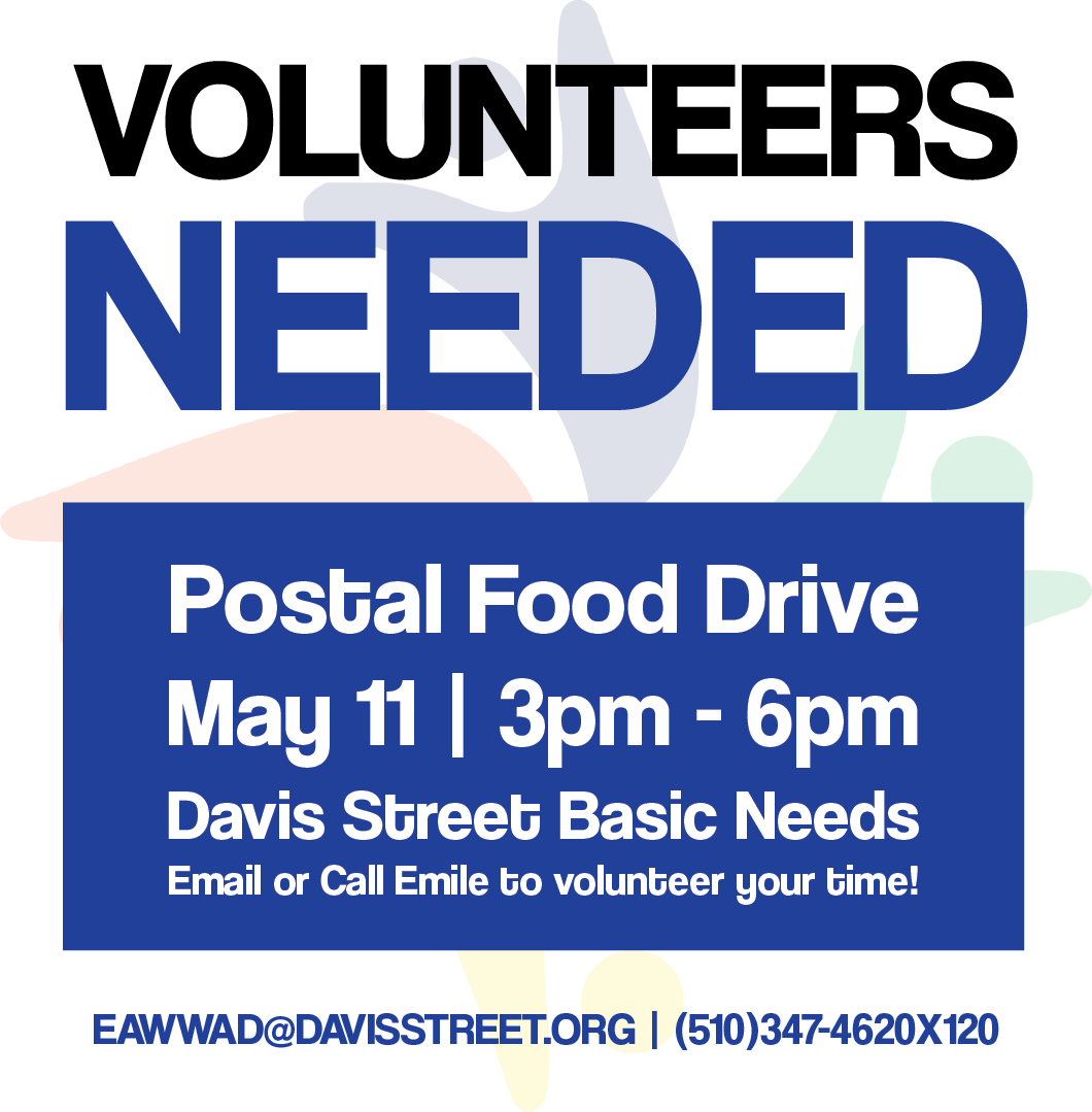 DavisStreetComm's tweet image. VOLUNTEERS NEEDED! Can YOU volunteer with us on May 11th? 
Email or Call Emile to sign up! We will be bagging and sorting food for our basic needs program. 

#bayareavolunteers #sanleandrovolunteers #bayareaevents #volunteersneededbayarea
