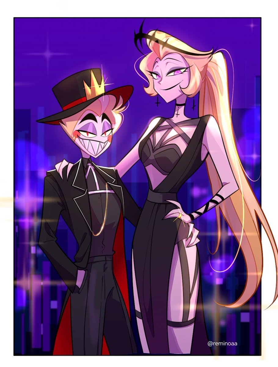 the royal family invited to Asmodeus's party🍎👑✨️
#HazbinHotel #Lucilith 
#HazbinHotelLucifer #HazbinHotelLilith