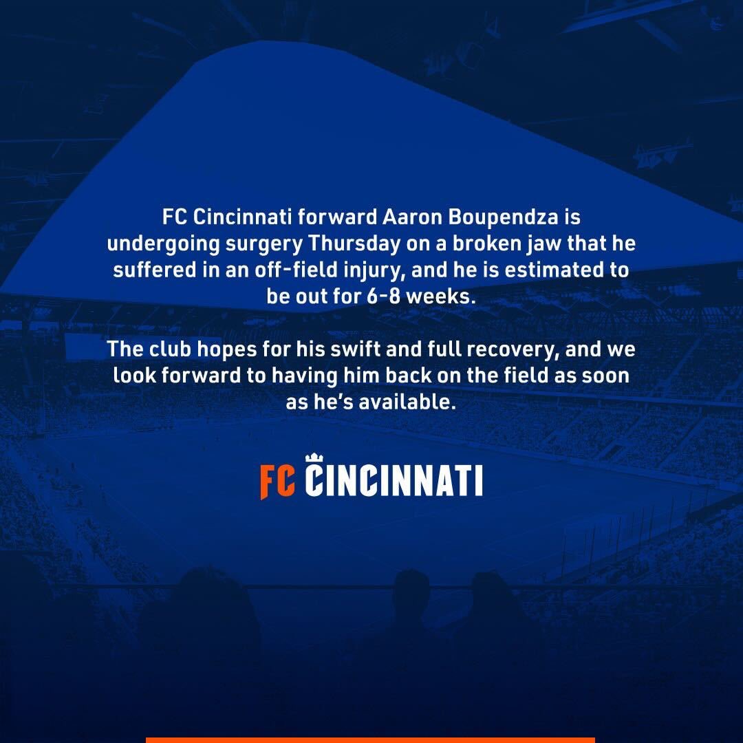 An injury update on Aaron Boupendza: