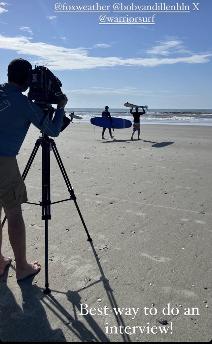 Honored to surf with @WarriorSurf at Folly Beach, SC today. Story soon on @foxweather