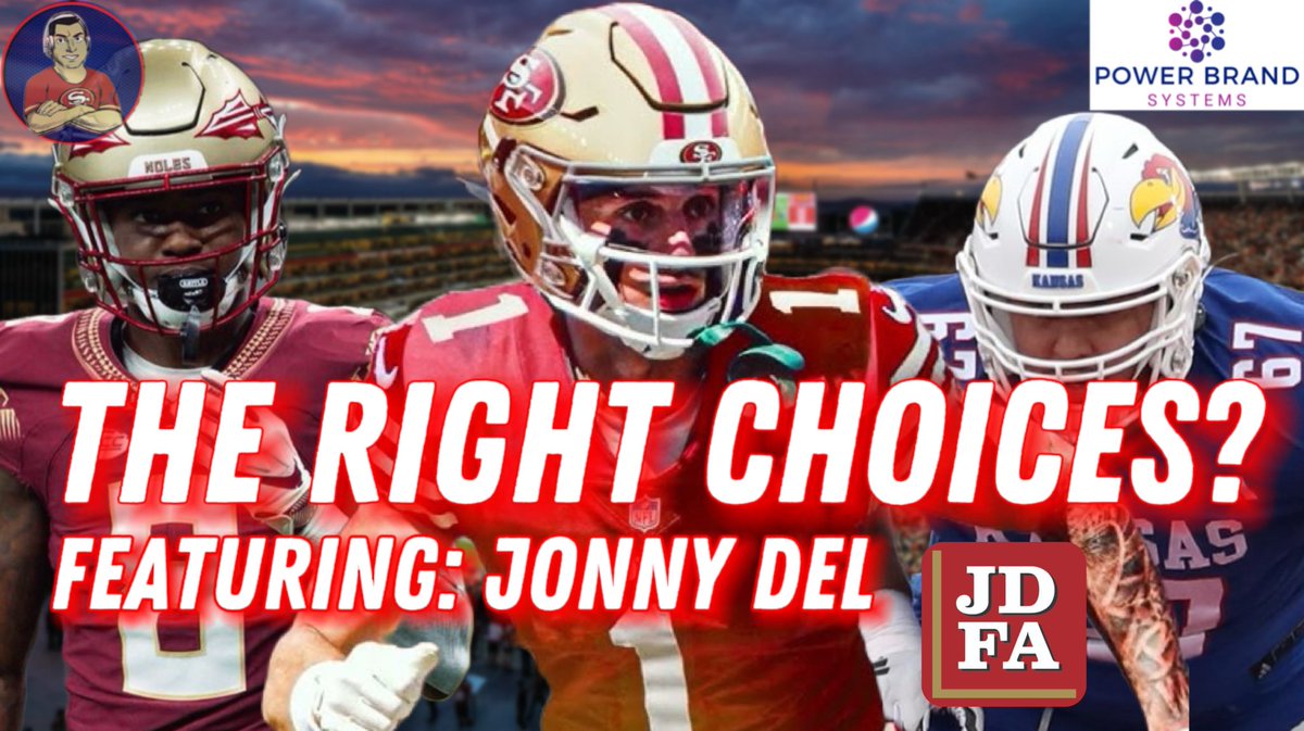 Join us tomorrow morning at 9am pst 12pm est when @jonnydels joins the @DreareaSports Show to talk about the #49ers draft results of 2024!! Get ready for a deep dive into the top draft picks and a look at the UDFA!! #niners #NFLDraft #NFL #fttb  #FTTB  

youtube.com/live/ru9LwN9Ob…