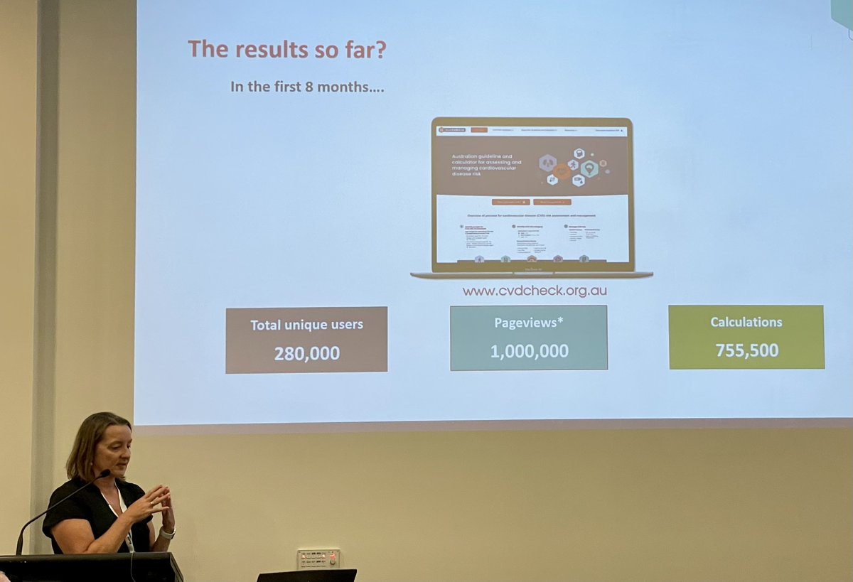 ❤️ Impressive early stats! 750,000+ #CVD risk checks have been undertaken by 280,000+ health care practitioners (in general practice & community controlled health services) in the first 8 months of the new guidelines and calculator. #Prevention2024