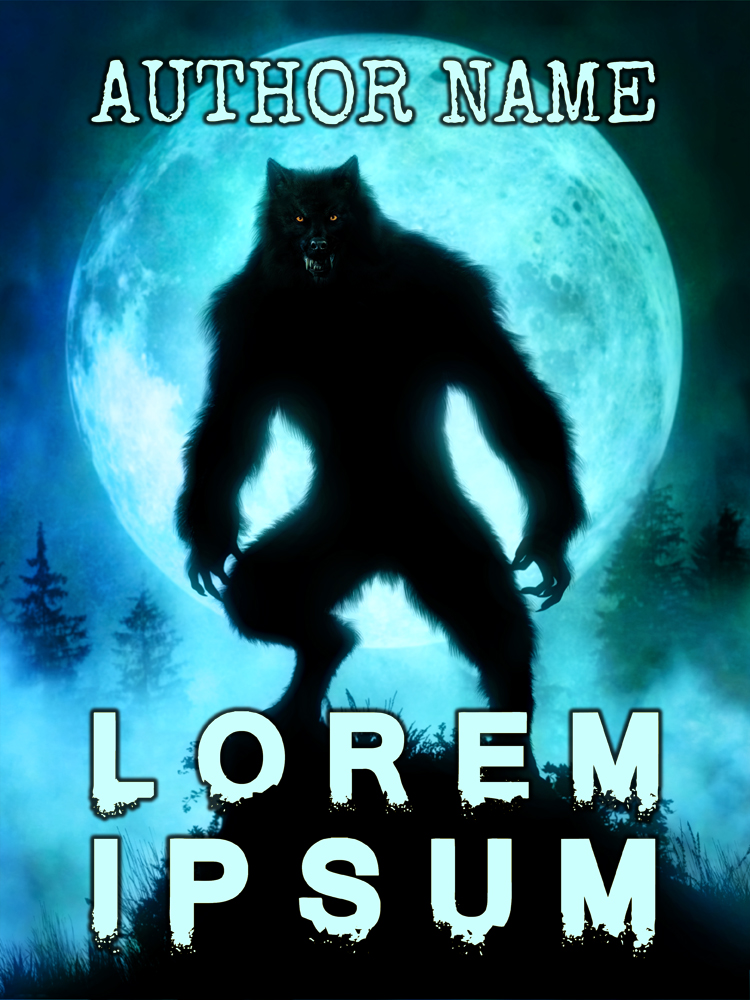 Werewolf and finished premade book cover for #WerewolfWednesday  . . . it's available at selfpubbookcovers.com