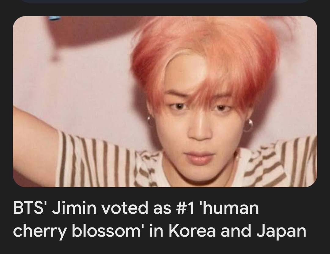 Yup. Sounds about right. Jimin is a human cherry blossom.